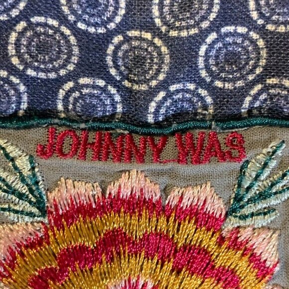 Johnny Was Women's Floral Patchwork Button Up 100% Linen Tunic Top Size M - Picture 7 of 12